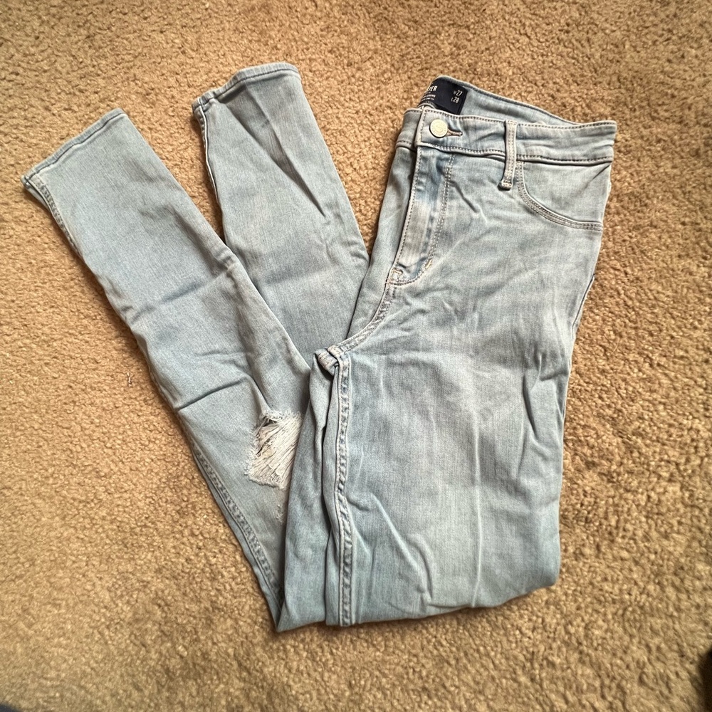 NWT High Rise Ripped Jean Leggings - Picture 2 of 5